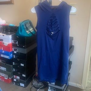 Hooded distressed dress